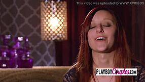 we're the swinger ladies stepping into the red orgy room for some fun