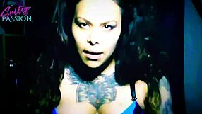 Sexy latina undressing in sultry striptease