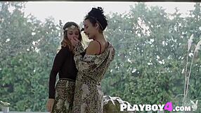 Hot playboy model diana lark poses with sexy small tits lesbian milf lucy m