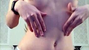 Blonde teen shows perfect tits and ass in webcam play!