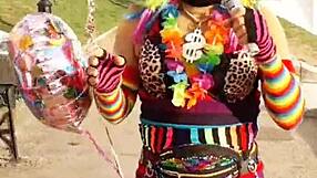 i show off my panties and cock in skirt