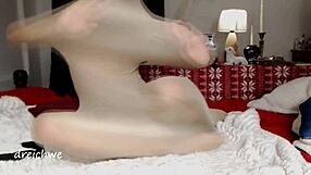 Exotic Colombian Tears Stockings Naked!