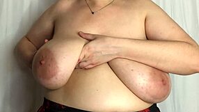 Cream my big tits! Watch it in normal and slow motion!