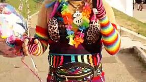 i show off my panties and cock in skirt