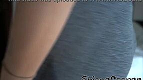 morning fitness with bouncing boobs pressed to glass window, check my nipples