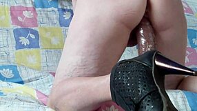 The Dildo Struggles to Enter the Wife on the Sofa! What a Challenge?