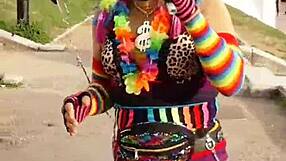 i show off my panties and cock in skirt