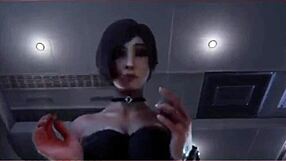 She Endures Strong Push in 3D Animation!