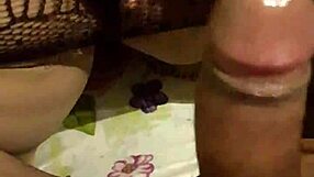 Wife performs blowjob, cowgirl ride, and doggystyle on big ass in lingerie