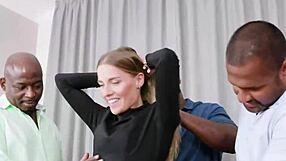 Insatiable Eveline Dellai dives into wild orgy with three huge cocks in Private Black