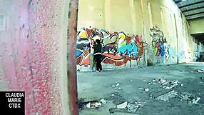 Outdoor Wall Fuck with Chubby Couple's Hard Cumshot