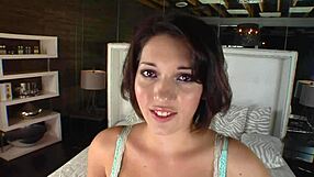 Horny Brunette Receives Intense Blowjob and Hard Pounding on Her Cock.