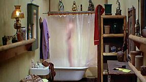 Sexy brunette girl bathing nude in shower from Friday the 13th part 3.