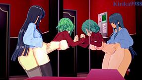 Hikage and Ikaruga engage in intense lesbian futanari sex