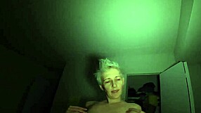 Naked couple in POV homemade sex, natural tits mistress reaches orgasm from cum load