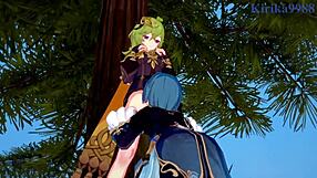 i watch shenhe collei and xingqiu have intense sex in genshin hentai