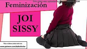 JOI féminisation sissy avec minijupe et préservatif CEI