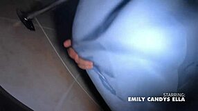 Naked couple in POV homemade sex, natural tits mistress reaches orgasm from cum load