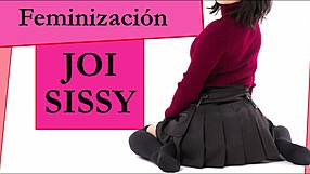 Joi sissy feminization with miniskirt and condom cei
