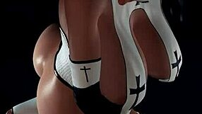 Вау! Непослушная монашка скачет на анальном дилдо с дикой страстью