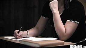 Teen Sophia Burns fucked deep in ass in classroom