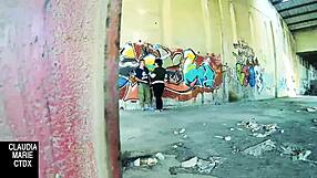 Outdoor Wall Fuck with Chubby Couple's Hard Cumshot