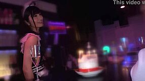 moa-chan gives blowjob in concept cafe, squirting and facial