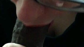close up lipstick sucking big black cock