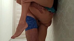 Booty best friend gets rough hallway fuck with my husband