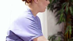 Masseuse toys babes' ass intensely