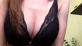 hey girl with those big tits in fishnet pantyhose, doing solo masturbation - can you make me not cum?