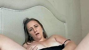 latina babe masturbates shaved pussy to orgasm