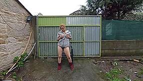 Pornstar Masturbates Publicly and Squirts Outdoors