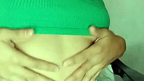 sexy latina brunette comes home and strips nude on webcam, showing her petite tits