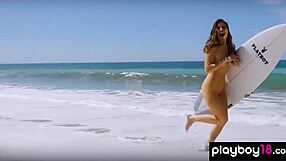 Gia Ramey's Natural Tits Tease At The Beach.