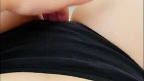 classic german teen masturbating in black panties outdoors