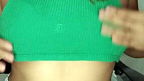 sexy latina brunette comes home and strips nude on webcam, showing her petite tits