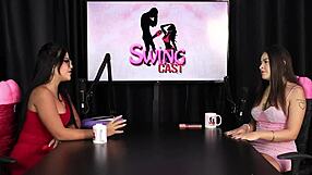 Andriza Haack in sheer red lingerie talks about being a slut good at blowjobs and favorite cum ways.