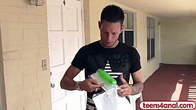 19-Year-Old Virgin Feels Intense Gaping Anal with Neighbor