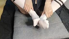 Feet Fetish Slim Asian Teen Twink in Gay Foot Play