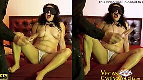 Latina milf Dash Love gagged and blindfolded in first BDSM casting!