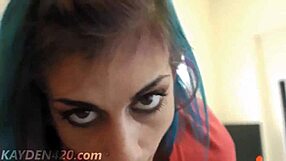 Emo Girl With Blue Hair Pov Blowjob And Sex!