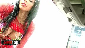 Sexy Latina Brunette Deepthroats Cock And Gets Cum On Face At Car Wash