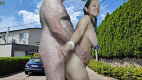 Hot Public Striptease Teasing Big Cock Handjob Leading To Creampie