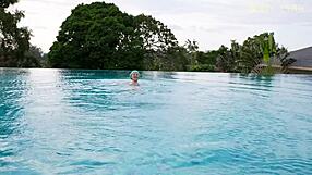 Stepsister in New Swimsuit Seduces Stepbrother with Piercing Charm