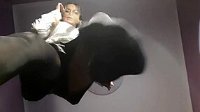 Foot fetish in nylon with BDSM spitting