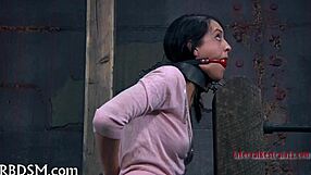 Whip Bound Playgirl's Shaved Pussy Hard!