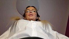 Foot fetish in nylon with BDSM spitting