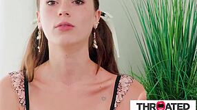 The brunette hottie LOVES DEEPTHROATING a HUGE COCK.