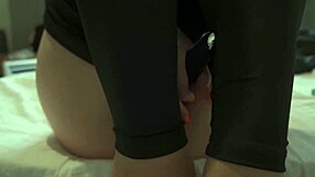 Girl With Perfect Ass In Leggings Masturbates Intensely